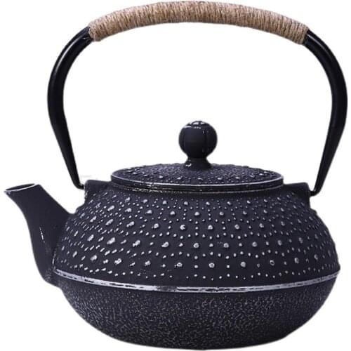 Chioces Cast Iron Teapot Set Japanese Tea Pot Tetsubin Kettle Enamel 900ml Kung Fu Infusers Metal Net Filter Cooking Tools