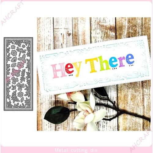 Long Rectangle Flower Frame Metal Cutting Dies for DIY Scrapbooking Photo Album Decorative Embossing PaperCard Crafts Die 2021
