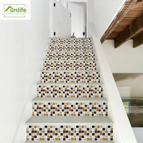 Funlife® Frosted Marble Mosaic Floor Stickers Anti-Slip Self-Adhesive Stairway Sticker Decor Home Waterproof DIY Stair Stickers