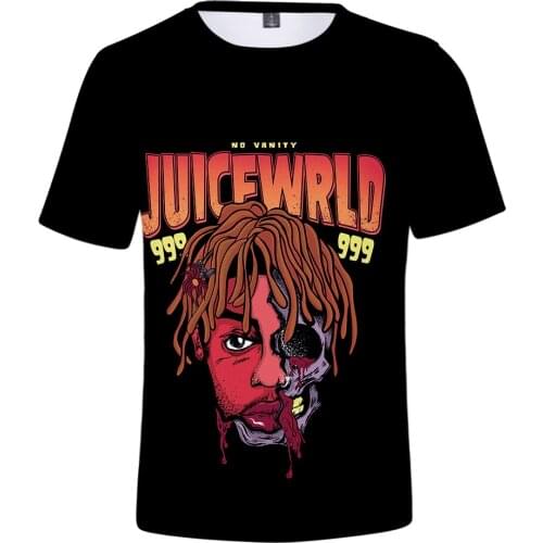 New Juice Wrld T Shirt Hip Hop Fashion Y2K T-shirt MenSummer Loose Short Sleeve Streetwear Swag T Shirt Rapper Juice Wrld 3D Tee