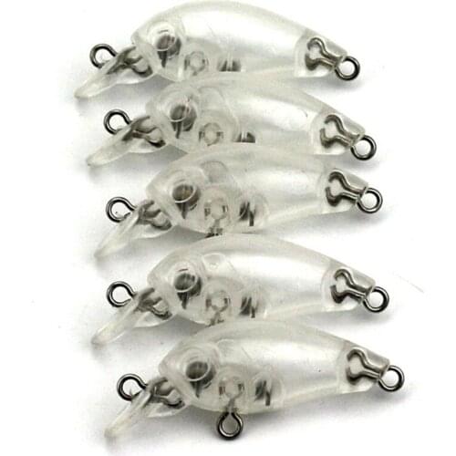 HENGJIA 5PCS 4.5CM-4G Unpainted Crankbait Fishing Wobblers Plastic Hard Bait Blank Crank Fishing Tackle