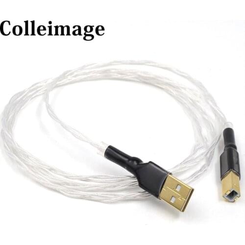 Colleimage Hi-End 5NOCC silver plated USB audio cable data USB cable DAC USB hifi cable A-B usb cable