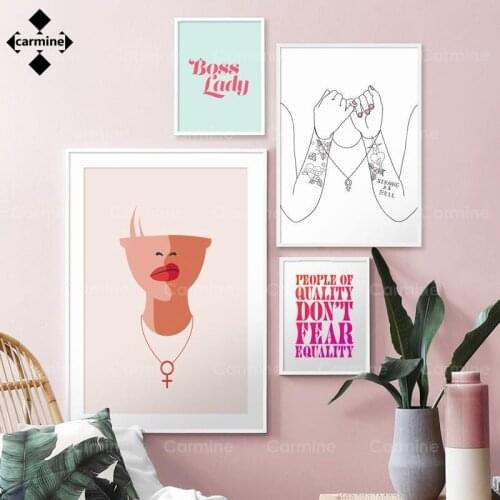 Tattoo Quote Wall Art Canvas Painting Boss Lady Pinky Promise Girl Nordic Posters and Prints Wall Pictures for Living Room Decor