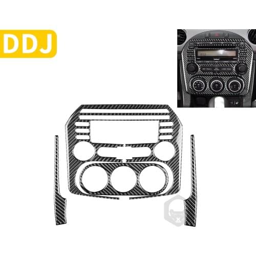 For Mazda MX-5 Miata Center Control Carbon Fiber Sticker Set AC CD Radio Panel Frame Trim 2009-2015 MX5 Roadster Car Accessories