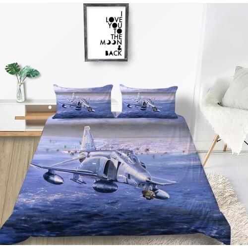 Airplane Bedding Set Sea Fashionable Fresh 3D Duvet Cover Double Queen King Twin Full Single Unique Design Bed Set