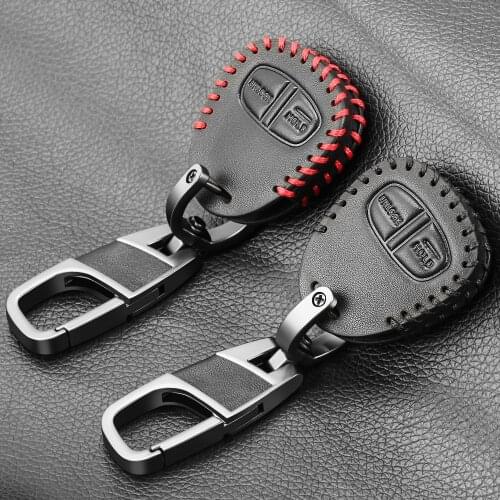 Leather Car Remote Key Fob Cover Case For Mitsubishi Lancer Outlander Mirage Montero Pajero Shogun L200 Skin Holder Protector