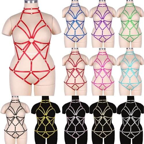 Light Sexy Gothic Rave Garter Thigh Bands Goth Womens Underwear Bdsm Women Harness Bra Erotic Lingerie Body Harness Plus Size
