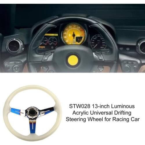 Hot Sales!!! STW028 13-inch Luminous Acrylic Universal Drifting Steering Wheel for Racing Car