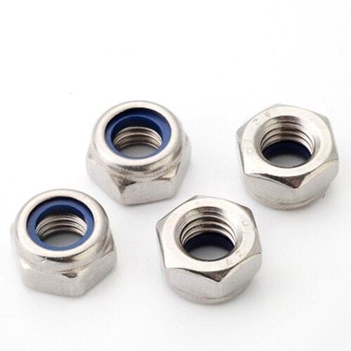 M2 M2.5 M3 M4 M5 M6 M8 M10 M12 M14 M16 304 stainless steel Nylon Locking nuts Hex nut Non-slip screw cap High Quality