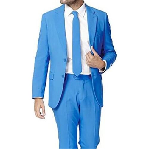Mens Suits Slim Fit Two PCs Groomsmen Wedding Tuxedos For Men Notched Lapel Formal Prom Suit for 2020 (Jacket+Pants) Custom Made