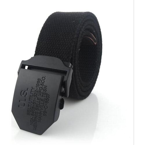 U.S mens Canvas belt Black Alloy buckle military belt Army tactical belts for Male top quality men strap for jeans