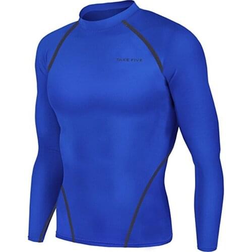 Newest Edition Mens Skin Tight Compression Base Layer Blue Camo Running Shirt-NT011