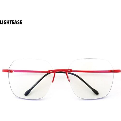 Anti Blue Light Plain Mirror Glasses Eyewear Frame Round Glasses Frames Women Clear Face Glasses Rimless TR90 Computer Glasses