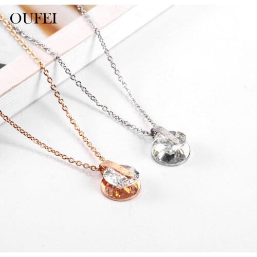 OUFEI Stainless Steel Jewelry Woman Vogue 2019 Rose Gold Charm Novelties Pendant Necklace Fine Jewelry Accessories Bohemian
