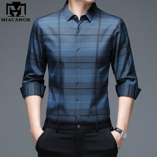 New Fashion Plaid Shirts Men Full Sleeve Casual Shirt Slim Fit Chemise Homme Camisa Masculina Vintage Clothes C793