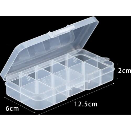 WLYeeS Adjustable 10 Slots Compartment Plastic Storage Jewelry Box ewelry Earring Bead Holder Case Display Organizer Container