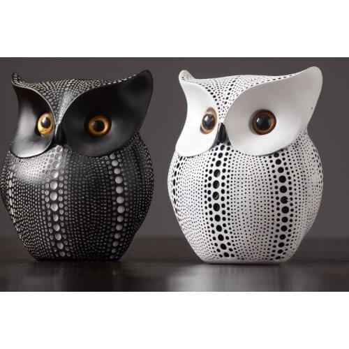 Owl Resin Statue Home Decor Nordic Style Figurines For Interior Creative Model Living Room Crafts Home Decoration Accessories