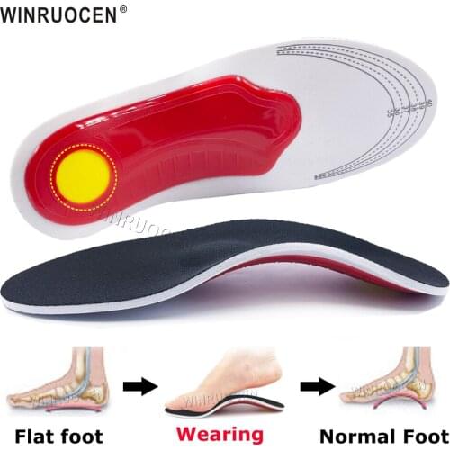 WINRUOCEN High Arch Support Insoles For Plantar Fasciitis Orthotic Insole Flatfoot For Women Men Feet Height 3.5CM Insole
