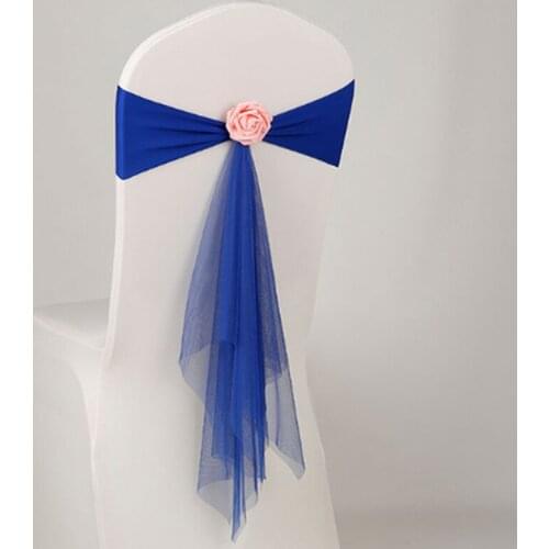 Chair Sashes Bow Cover Chair Tulle For Weddings Events &Party Banquet Chair Sash Bow Decoration Supply
