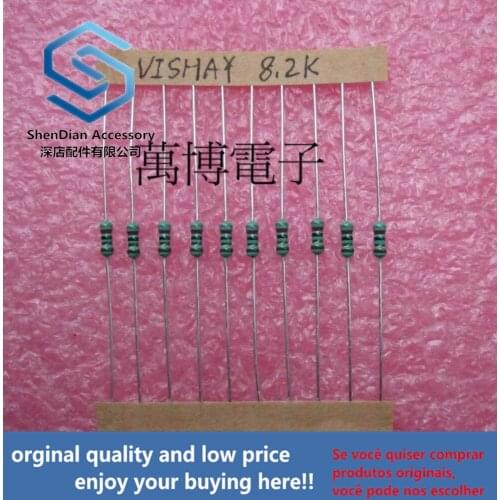 30pcs only orginal new Resistance 1/4W 0.25W 8200 ohm 8.2K can pay