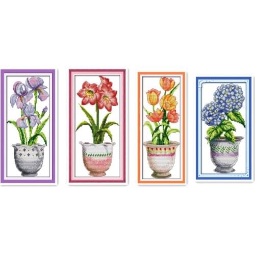 Everlasting Love Purple Flower Chinese Cross Stitch Kits Ecological Cotton Stamped Printed 14 11CT DIY Gift Christmas Decoration