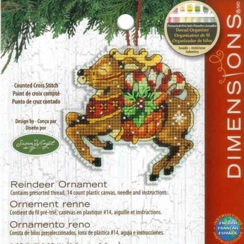 Top Quality Lovely Counted Cross Stitch Kit Christmas Deer Ornament Christmas Tree Ornaments Gift Dim 08916