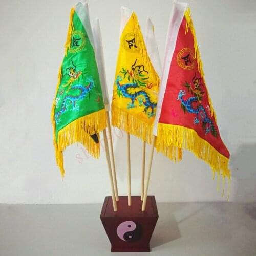 Xianjia five color flag, Taoist flag, colorful Five Dragon flag, five element flag Lingqi base, xianfo flag, complete set