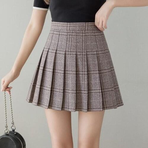Plaid skirt please skirt spring and summer high waist 2021 new skirt A-shaped short skirt children Sexy miniskirt