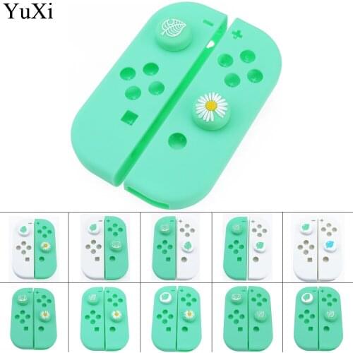 YuXi for Nintend Switch NS Joy-Con Replacement Housing Shell Case for JoyCons Controller Cover Green White Repair Parts