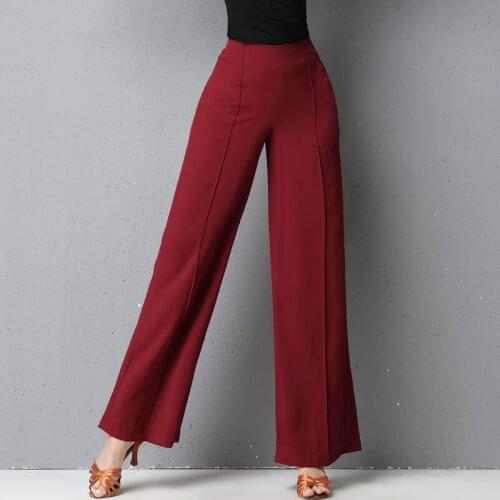Latin Dance Pants For Women Adult Modern National Standard Dance Practice Trousers Rumba Tango Samba Salsa Training Pant DQL4654