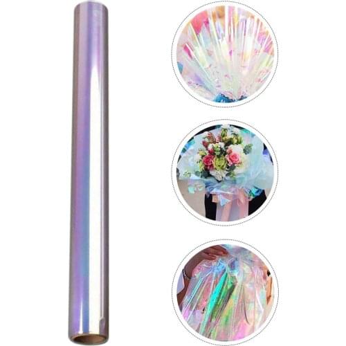 1pc Cellophane Wrapping Paper Flower Wrap Film DIY Iridescent Film Gift Craft Cookies Chocolates Candies Donut Packing Sheet