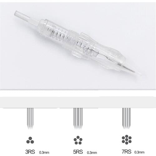 20pcs 3/5/7RS Tattoo Permanent Makeup Needles Disposable Sterilize Cartridges Pen Machine Needles for Eyebrow lip
