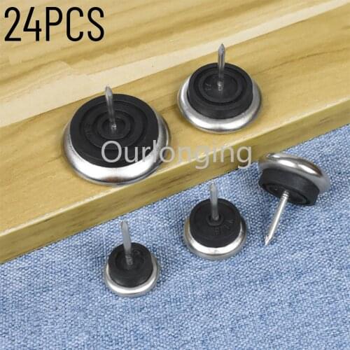 24PCS Furniture Feet Sliders Nails On Replacement Chair Glides with Nail for Sofa Office Table Desk Couch Cabinet TV Stands
