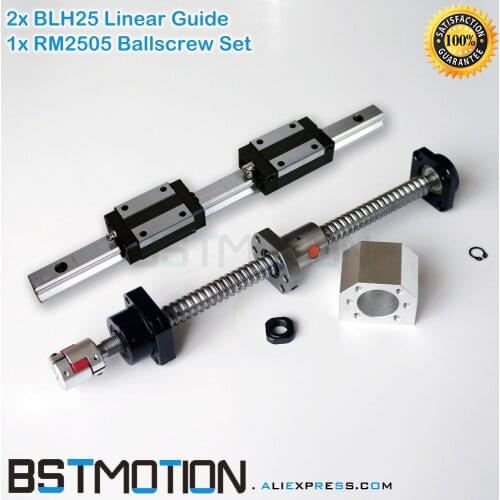2505 Ballscrew FK20 FF20+ 25mm BLH25 Linear Guide Rail 300mm 400mm 500mm 600mm 700mm 800mm 1000mm 1100 1200 1400 1500mm# HGH25CA