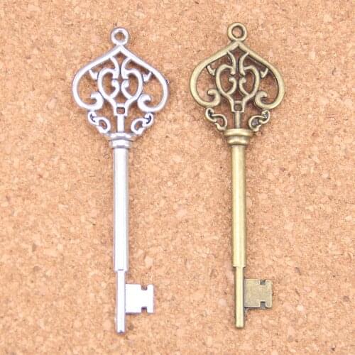 28pcs Charms vintage skeleton key 69mm Antique Pendants,Vintage Tibetan Silver Jewelry,DIY for bracelet necklace