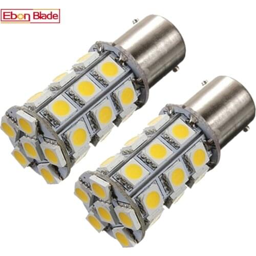 2 x 1156 BA15S P21W 27 SMD Auto LED Bulb Warm White 6V 6.3V 6 Volt Lamp Backup Reverse DRL Brake Light For Ship Motor Boat Van