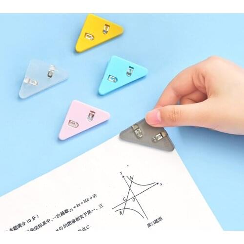 5 PCS Set PET Book Paper Corner Clip Binder Clips for Desk Storage Shelf Office Desktop Organizer Organization