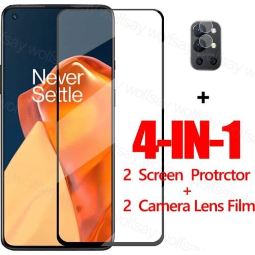 9H Full Glue Glass For OnePlus 9R Screen Protector For OnePlus 9R Tempered Glass Protective Phone Film For OnePlus 9R Lens Film