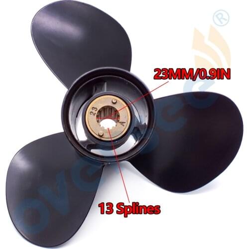 Aluminum Propeller 1311-111-13 Size 11 1/8X13 R For Mercury 30HP 40HP Outboard Motor Motor 11-1/8x13 48-855860A5