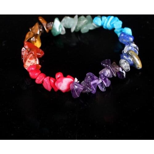 50pcs/lot Fashion Natural Rough Raw Stone Bracelet Men Fluorite Amethysts Agates Beaded Bracelets Bangles For Women Jewelry Free