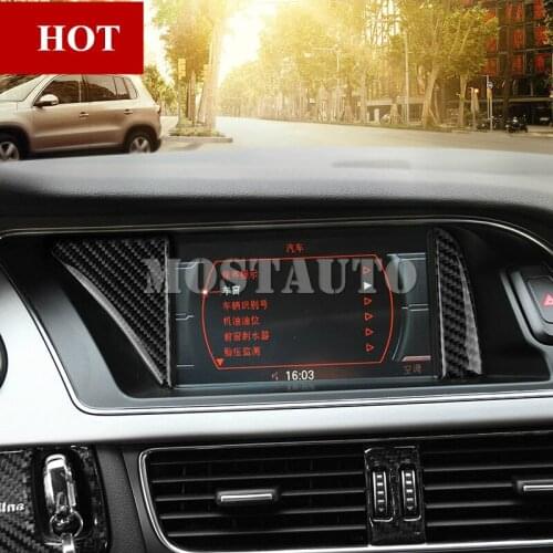 For Audi A4 S4 Carbon Fiber Center Console GPS Navigation Cover Trim 2008-2015 Car Accessories Interior Car Decor Car Trim