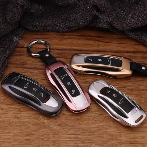 Car key case for Porsche Cayenne Car aluminum alloy metal key case cover key chains car accessories