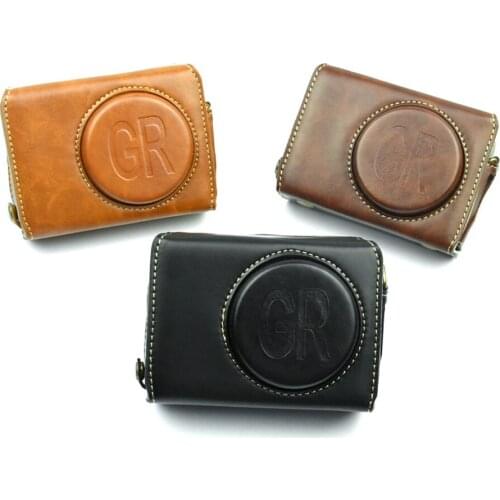 PU Camera Leather Case For Ricoh GRIII GR3 Camera Bag Case Cover With Strap