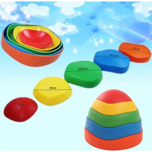 Childrens Early Education Feeling Balance Training Device Colorful Wave Crossing Stone Balance Beam Wave Tactile Trampling Toys