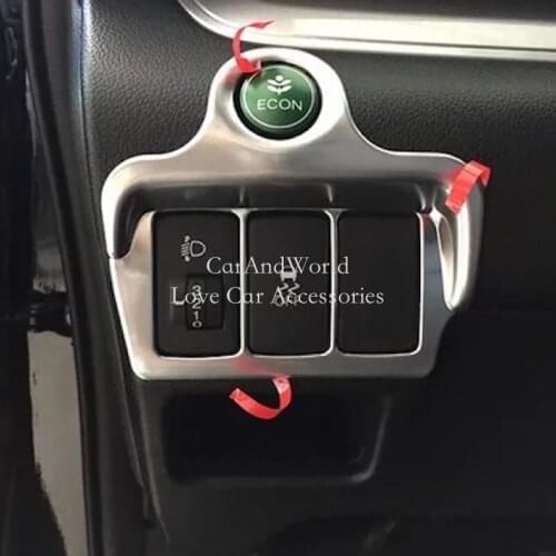For Honda CR-V CRV 2012-2016 Left Middle Control Button Cover Headlights Adjust Switch Trim Protector Decoration Car Accessories