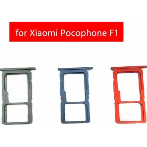 For Xiaomi Pocophone F1 Card Tray Holder Micro SIM Nano SIM SD Card Card Slot Adapter Holder for Poco India Repair Spare Parts