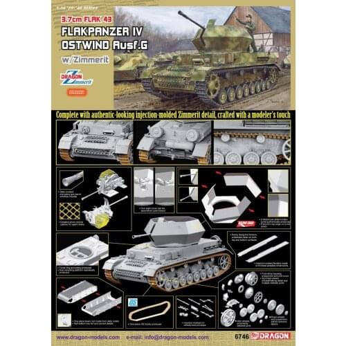 Dragon No. 6746 1/35 Flakpanzer IV Ostwind w/ Zimmerit Kit