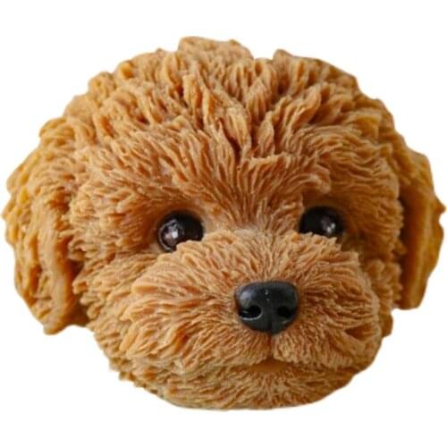 Teddy Dog Head Candle Silicone Mold Animal Shape Fragrance Candle Making Wax Mould Dog Head Silicone Soap Mold DIY Plaster Molds