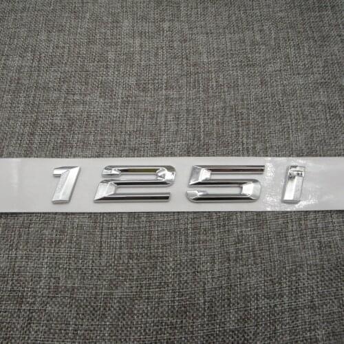 Chrome Shiny Silver ABS Number Letters Word Car Trunk Badge Emblem Letter Decal Sticker for BMW 1 Series 125i