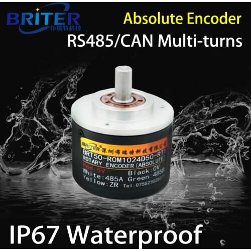IP67 Waterproof Rotary Encoder Magnetic Multi-turns Absolute CANbus RS485 ModbusRTU, Angle measurement, Power Off Memory Briter